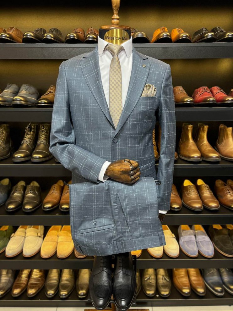 Костюм MAZALTOVMAN 2-ка Синий в клетку