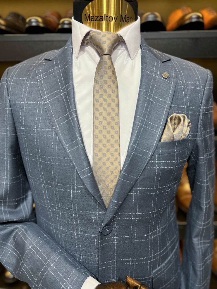 Костюм MAZALTOVMAN 2-ка Синий в клетку