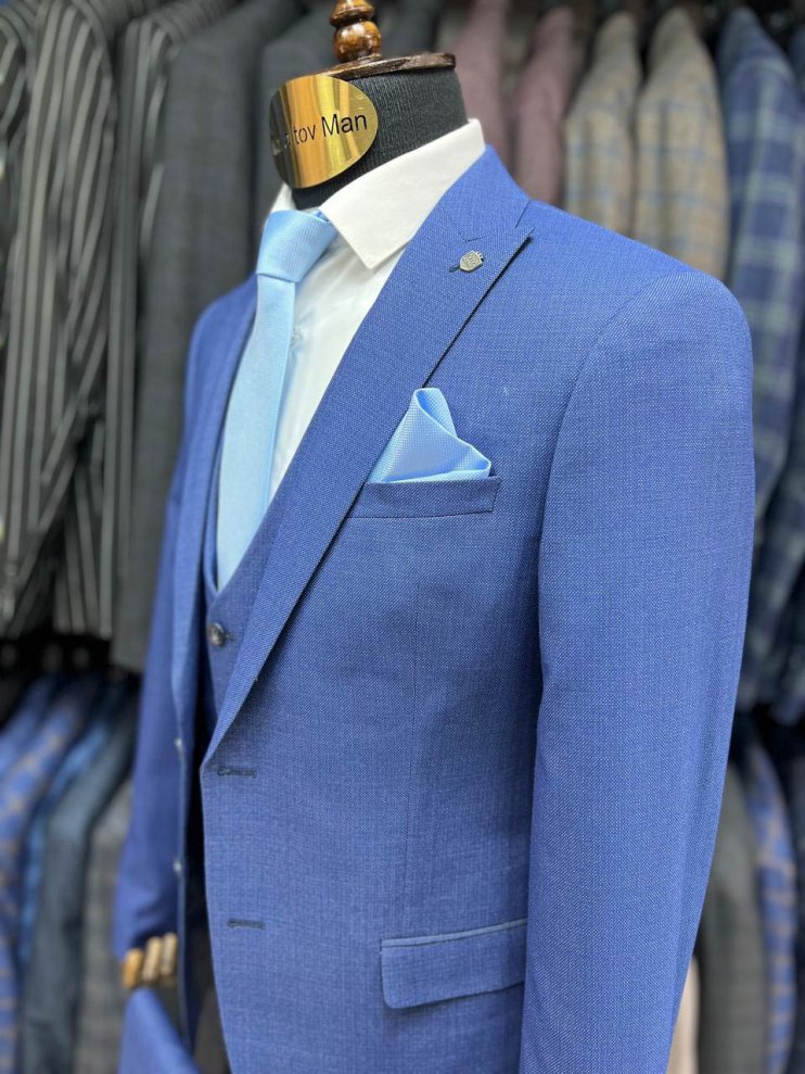 Костюм BEL 3-ка Голубой фактурный