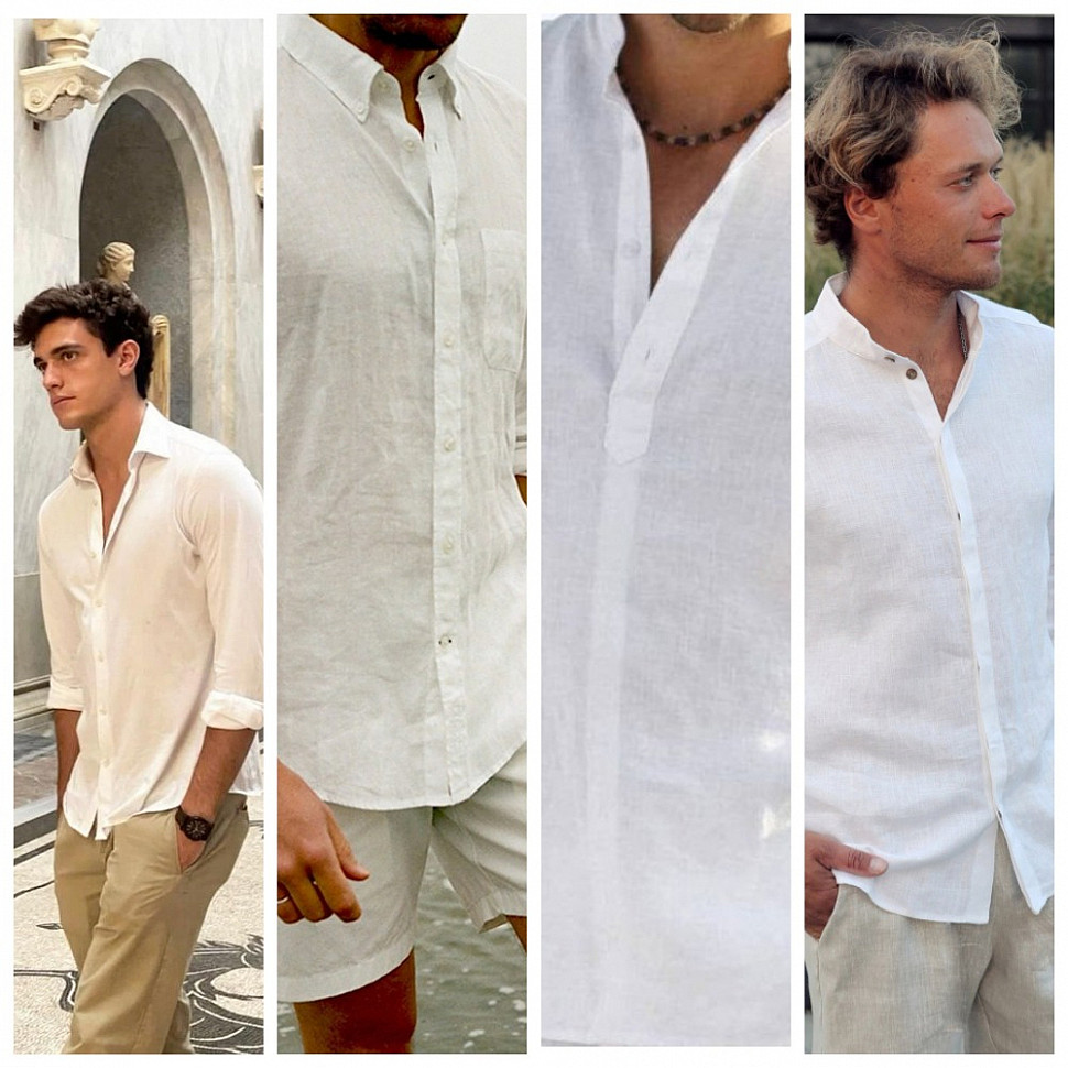 Мужская льняная рубашка old money