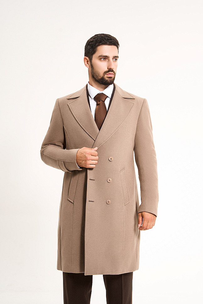 Коричневое пальто классика