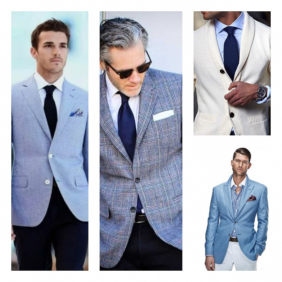 Мужской образ с использованием вещей голубого цвета