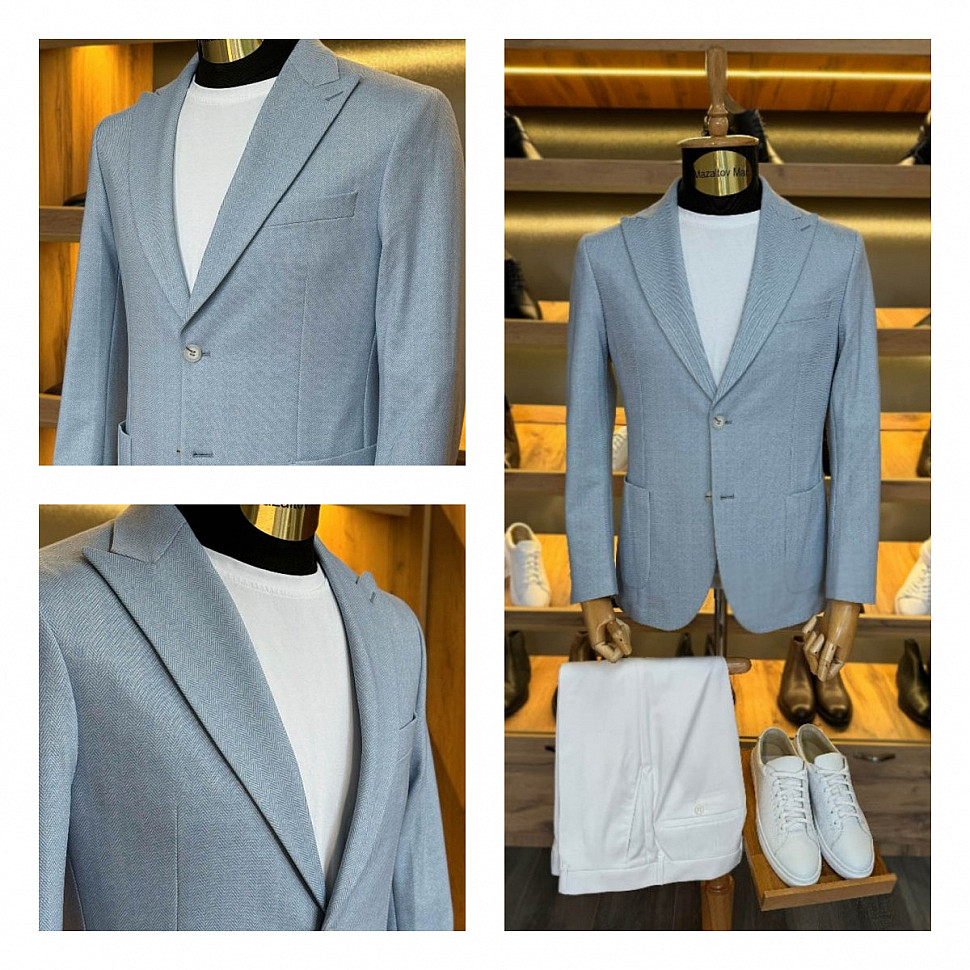 Мужской голубой пиджак