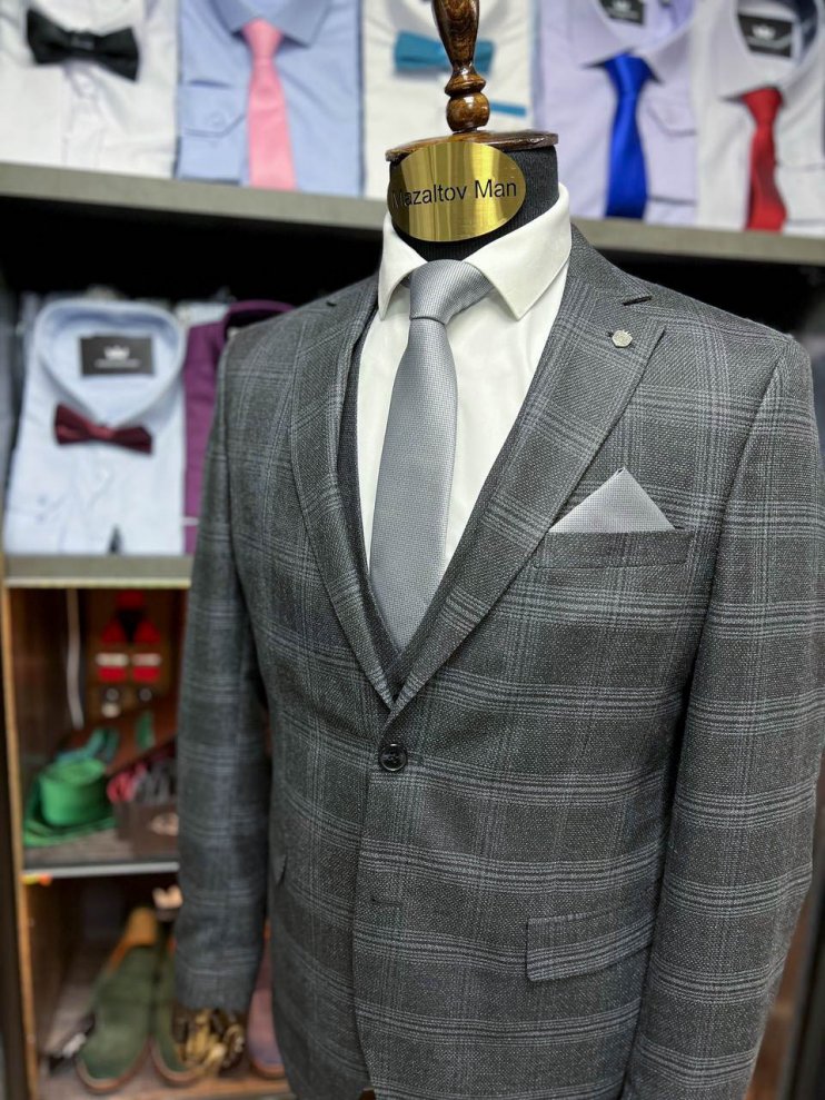 Костюм MAZALTOVMAN 3-ка Серый в клетку