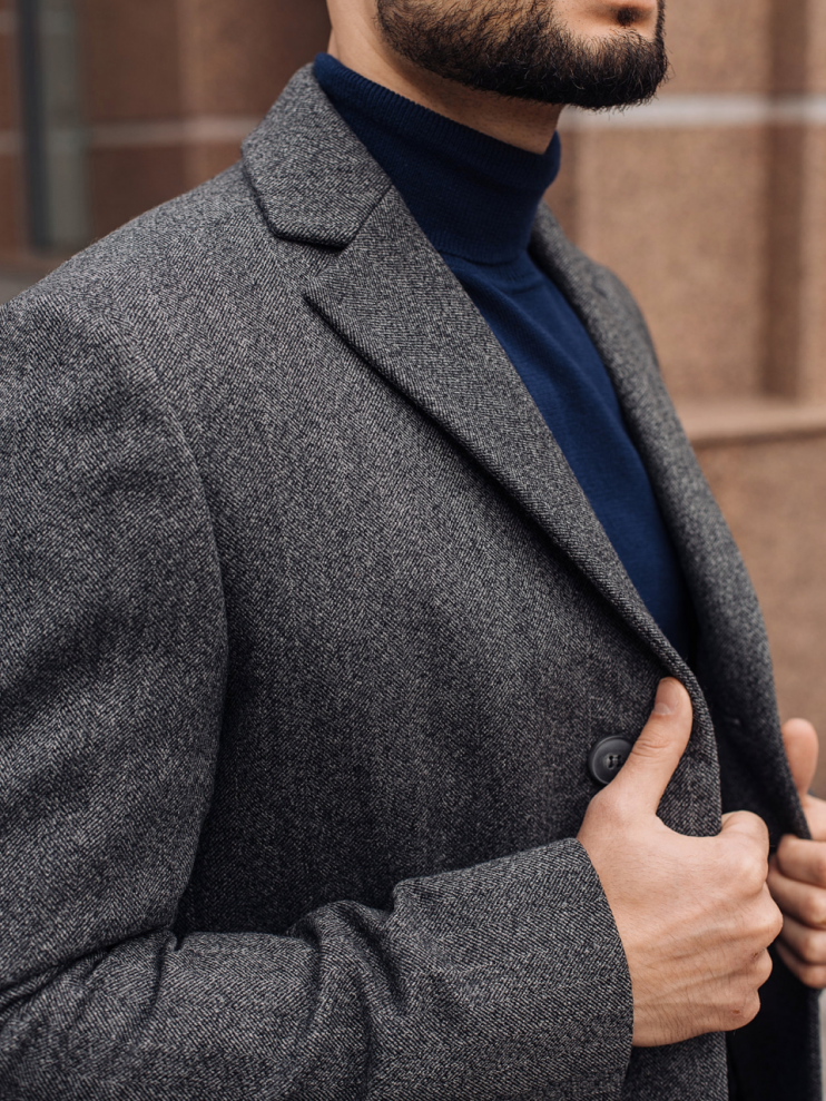 Пальто MAZALTOVMAN Серое фактурное