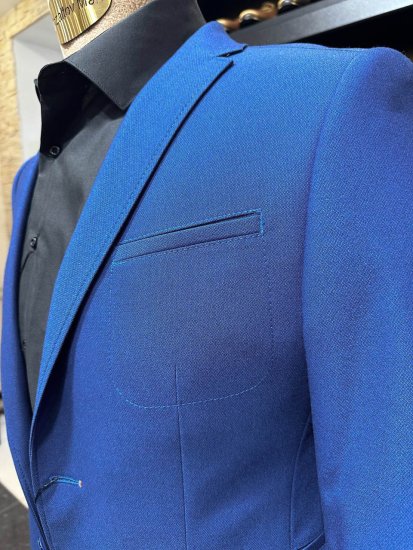 Пиджак VAL Синий фактурный