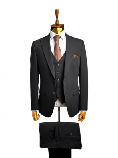 Костюм MAZALTOVMAN 3-ка Premium Черный в мелкую полоску