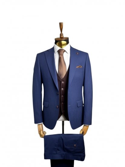 Костюм MAZALTOVMAN 3-ка Premium Синий в клетку