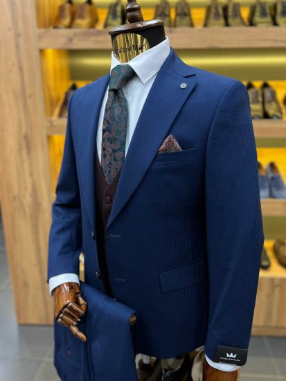 Костюм MAZALTOVMAN 3-ка Premium Синий в клетку