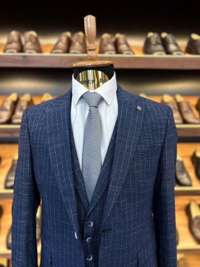 Костюм MAZALTOVMAN 3-ка Premium Синий в полоску