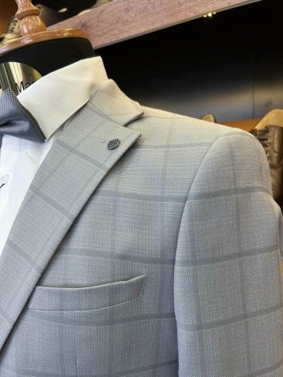 Костюм MAZALTOVMAN 3-ка Premium Серый в клетку