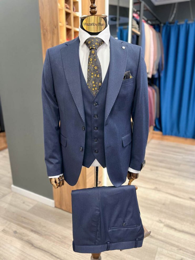 Костюм MAZALTOVMAN 3-ка Premium Синий фактурный
