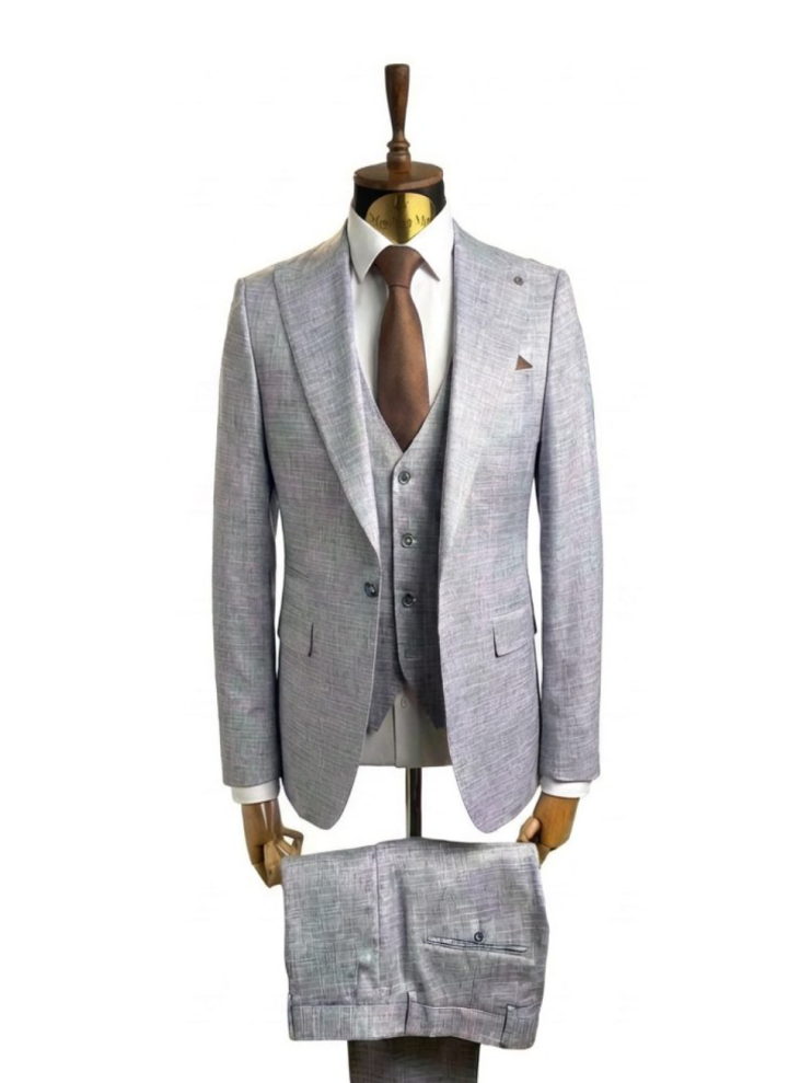 Костюм MAZALTOVMAN 3-ка Premium Голубой в микроклетку