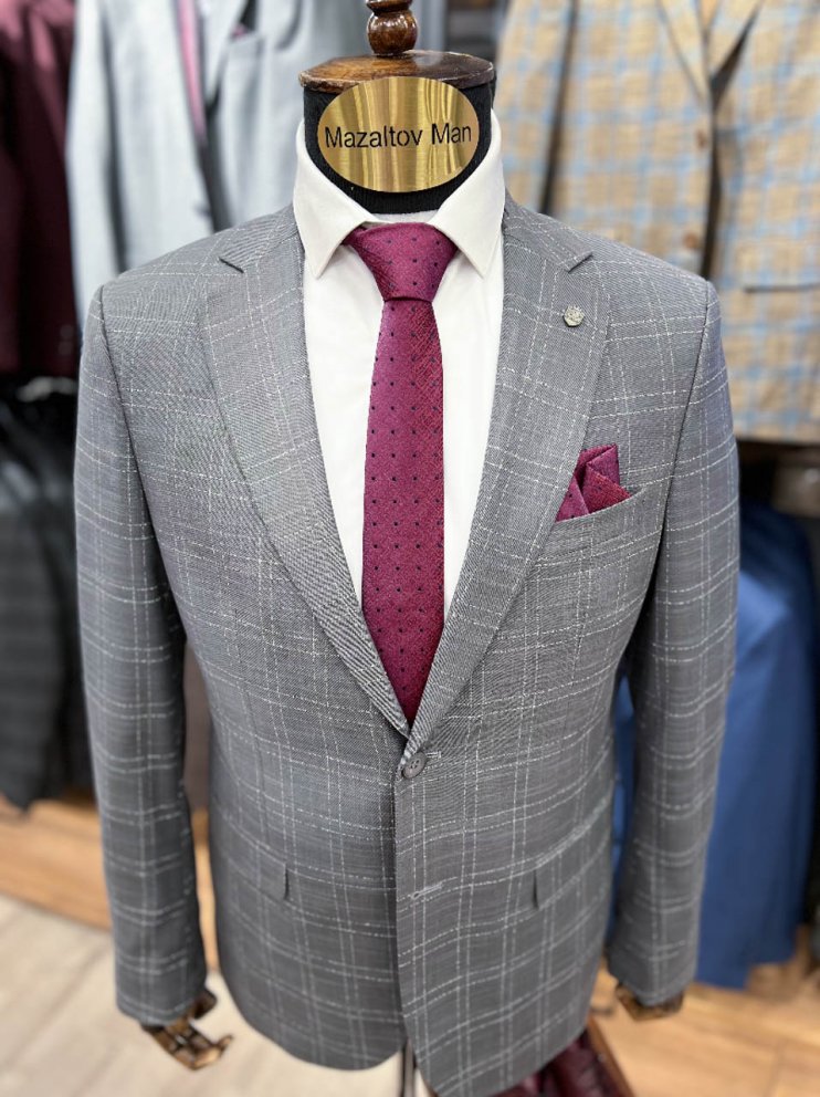Костюм MAZALTOVMAN 2-ка Серый в клетку