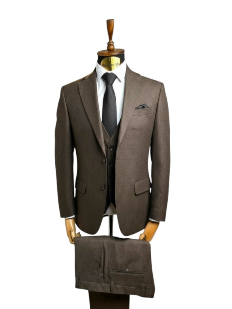 Костюм MAZALTOVMAN 3-ка Premium Коричневый фактурный