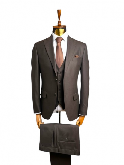 Костюм MAZALTOVMAN 3-ка Premium Коричневый в полоску