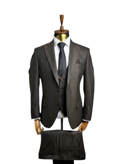 Костюм MAZALTOVMAN 3-ка Premium Коричневый в елочку