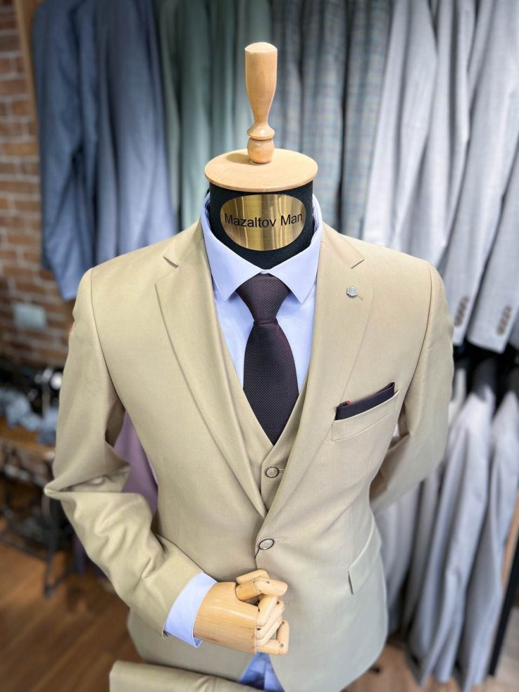Костюм MAZALTOVMAN 3-ка Бежевый фактурный