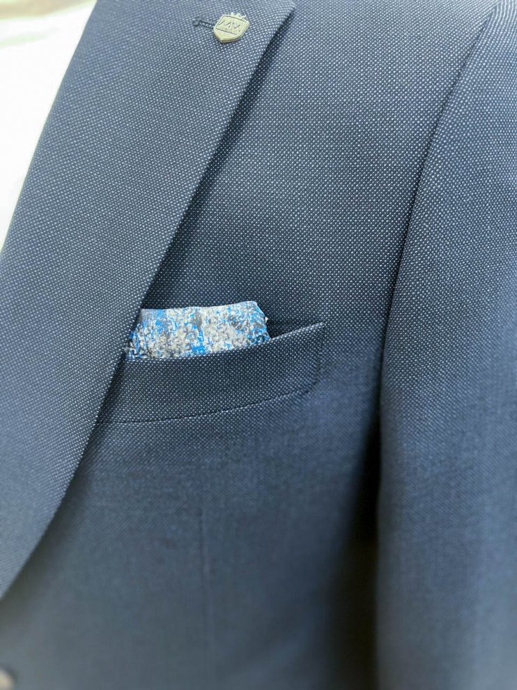 Костюм MAZALTOVMAN 2-ка Premium Темно-синий фактурный кежуал