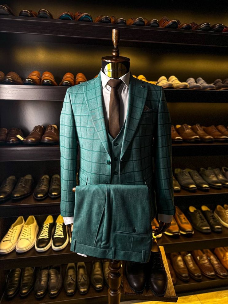 Костюм MAZALTOVMAN Premium 3-ка Зеленый в клетку