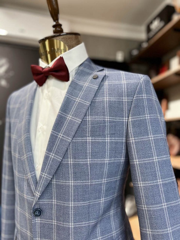 Костюм MAZALTOVMAN 2-ка Premium Голубой в клетку