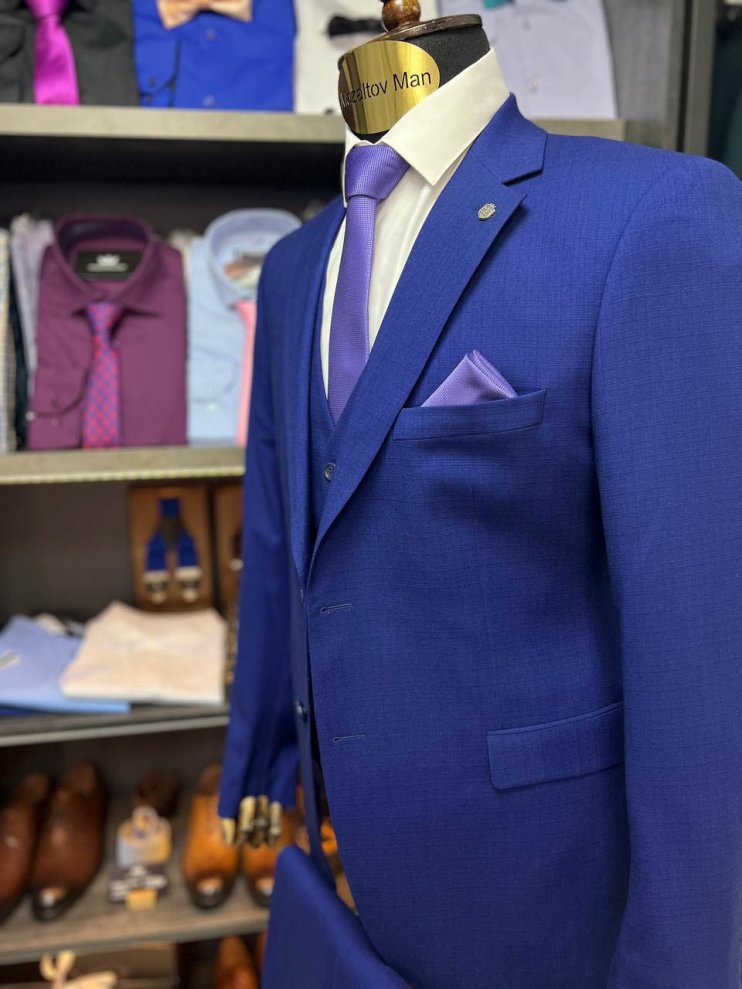 Костюм BED 3-ка Синий фактурный