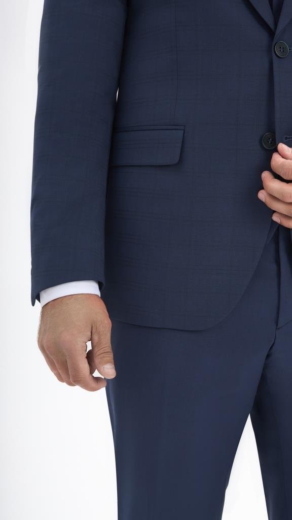 Костюм MAZALTOVMAN 3-ка Premium Синий в клетку