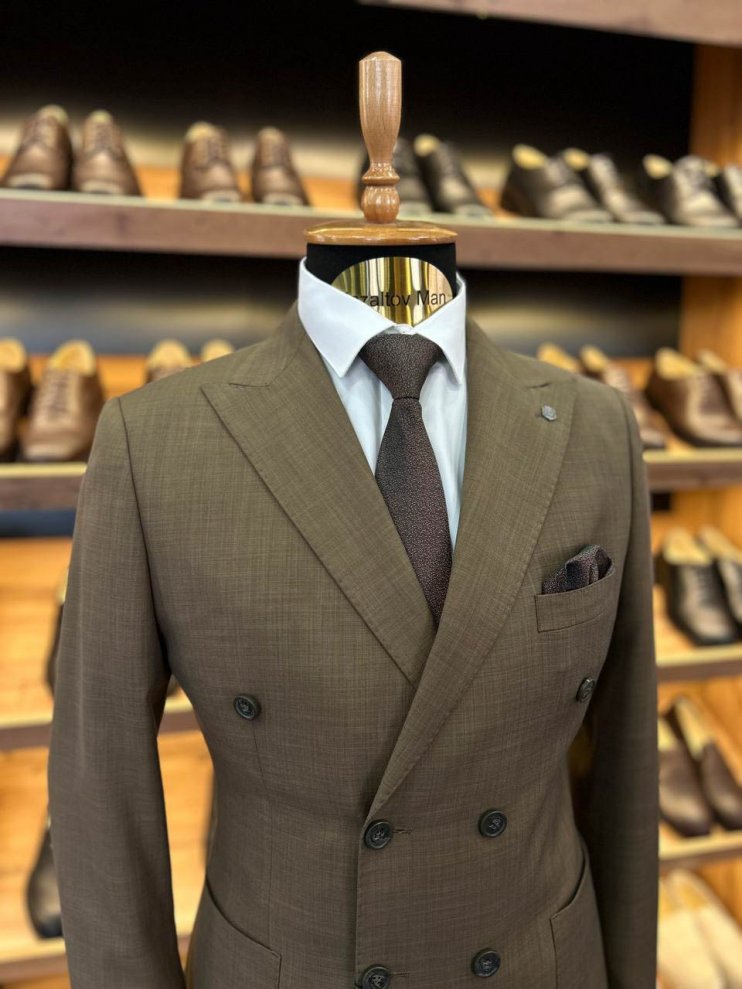 Костюм MIR 2-ка двубортный Темно-бежевый