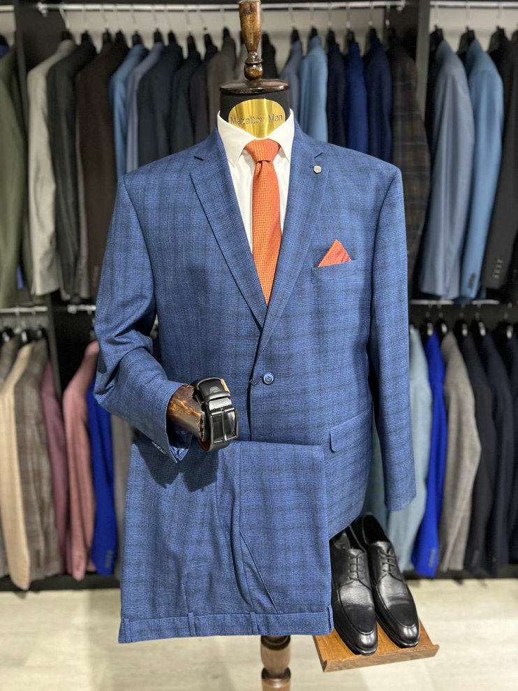 Костюм VAL 2-ка Синий в микроклетку