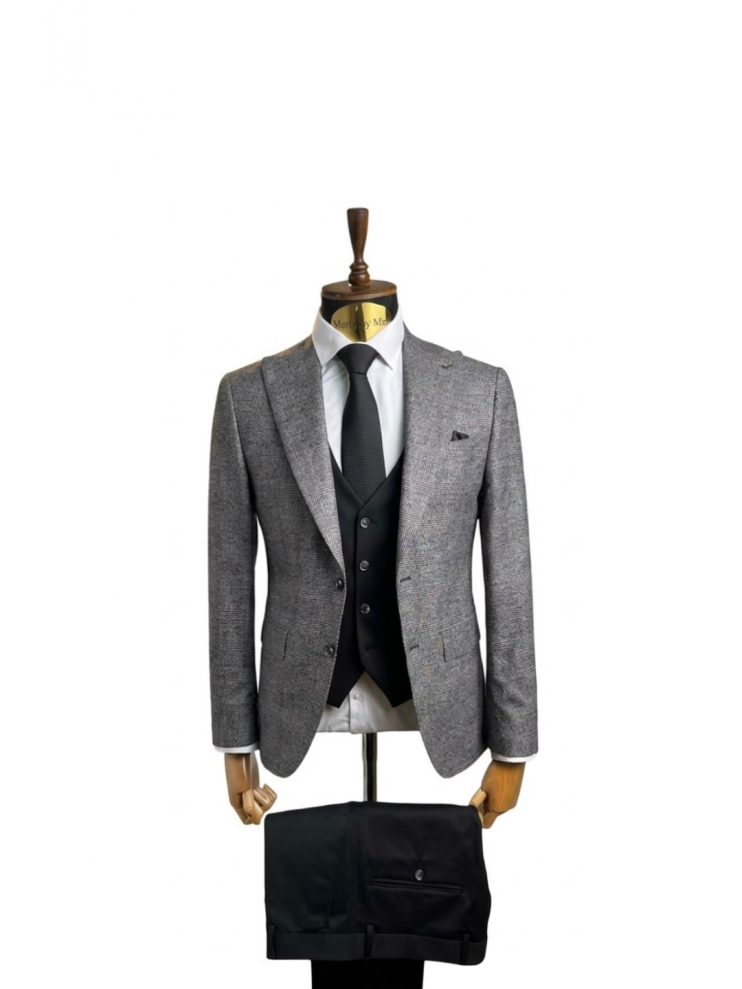 Костюм MAZALTOVMAN 3-ка Premium Серый в клетку