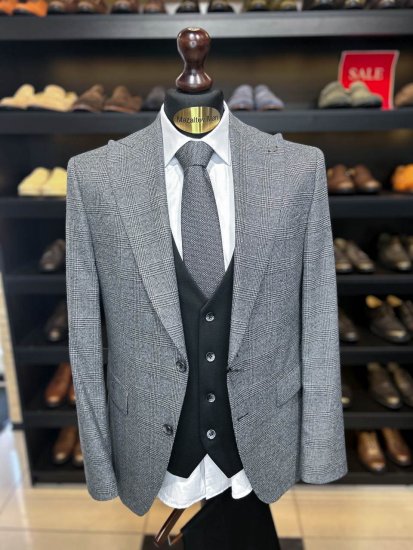 Костюм MAZALTOVMAN 3-ка Premium Серый в клетку