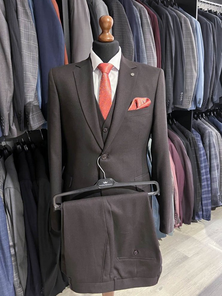 Костюм MIR 3-ка Коричневый фактурный