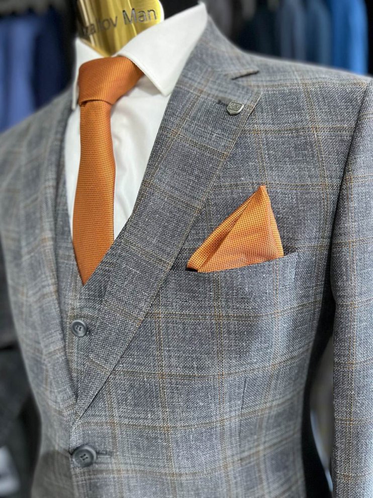 Костюм MAZALTOVMAN 3-ка Серый в клетку