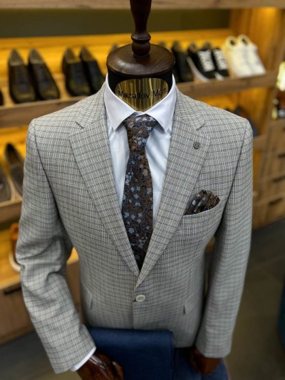 Пиджак DIR Бежевый в клетку