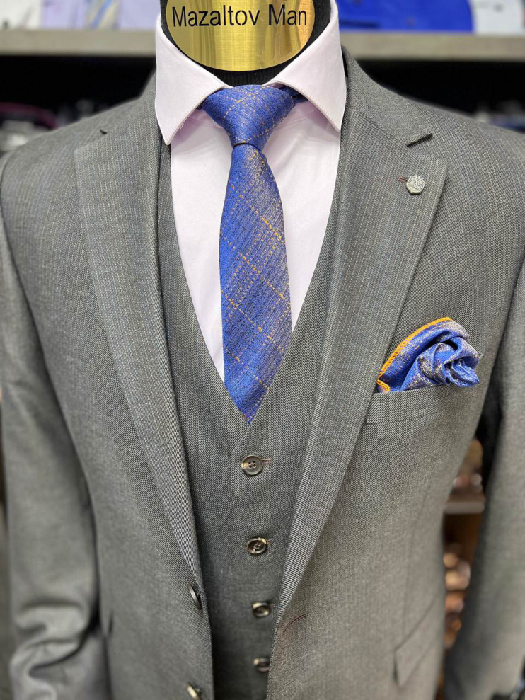 Костюм MAZALTOVNAM 3-ка Серый в полоску